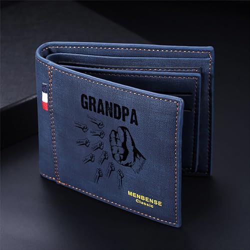 Fist Bump Wallet Personalized Kids Name Wallet Leather Wallet for Dad Grandpa Mens Wallet Fathers Day Gift Custom Engraved Wallet for Husband Papa Wallet for Men Family Name Wallet New Dad Wallet2