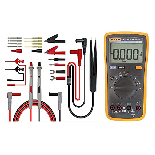 Whizzotech FLUKE 15B+ F15B+ Digital Multimeter Meter Auto Range AC DC Voltage With 21 IN 1 Multimeter Test Lead Kit