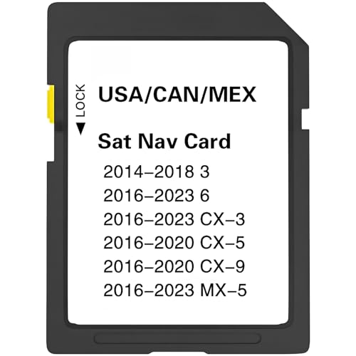 lawyomus GPS Navigation SD Card Compatible with 2014-2023 3/6 / CX-3 / CX-5 / CX-9 / MX-5, USA/CAN/MEX Maps, 14-23 3/6/CX3/CX5/CX9/MX5
