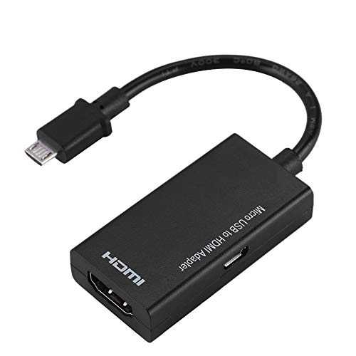 Masyrt Adaptador Micro USB a HDMI, Videos de 1080p, Sonido Estéreo de 8 Canales, Señal Estable, Amplia Compatibilidad, para el Teléfono Android a la Televisión HD, con un Adaptador de