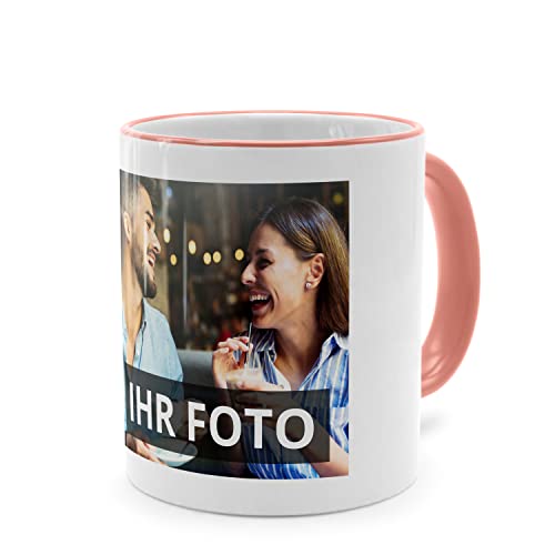 printplanet® - Tasse mit Foto Bedrucken Lassen - Fototasse Personalisieren - Kaffeebecher zum selbst gestalten - 325 ml - Farbe Rosa