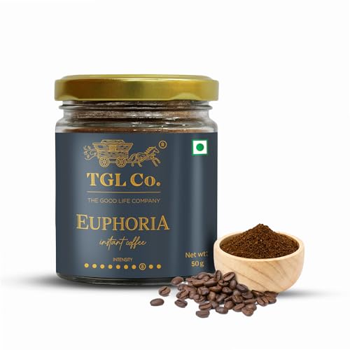 Image of TGL Co. The Good Life Company Euphoria Instant Coffee Powder 50 Gm Jar| Anti Oxidant | Boost Energy | No Artificial Flavour