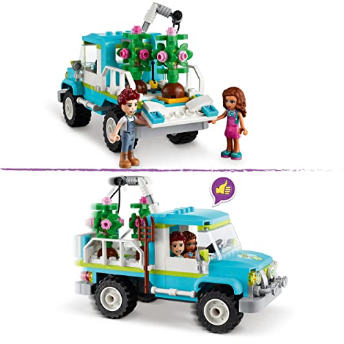 Image of LEGO 41707 Friends The Tree Planter Truck Car Construction Toy with Animal Figurines, Gardening for Girls and Boys Aged 6+