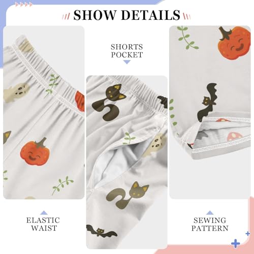 Boys' Pants Halloween Cute Pumpkins Boho Long Bottoms Jogger Pants Elastic Waist Trousers with Pockets S-XL4