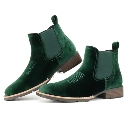 Image of Cowboy Boots for Men Western Men's Boots Casual Dress Slip On Chelsea Boots Retro Stylish Shoes
