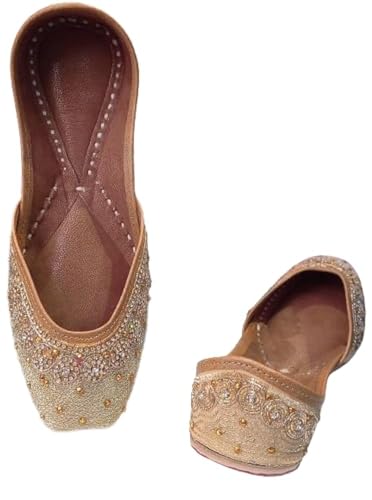 EthnicVibes Ventre en cuir souple tendance Punjabi Jutti indien pour mariage, festival, fête, Mojari Taille US 5-10 DLY, Design C., 39 EU