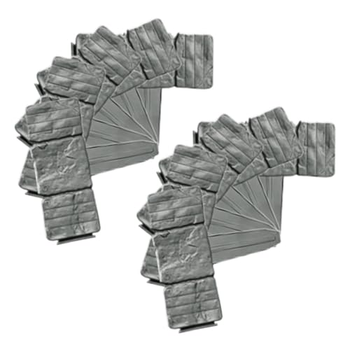 Borde de jardín de imitación piedra – 10 paneles con borde de paisaje sin cavar – borde artificial para jardín – para exterior césped, patio o terraza porche árboles macizo entrada de rocalla