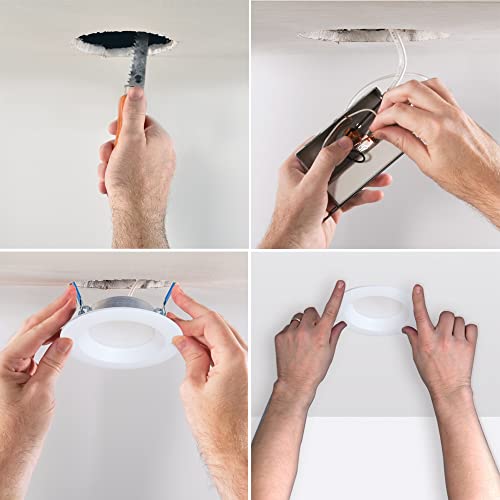 Halo Ltb 4 In. Selectable Cct (3000K-5000K) Integrated Led, White Recessed Light, Dimmable Retrofit Trim #TOP3