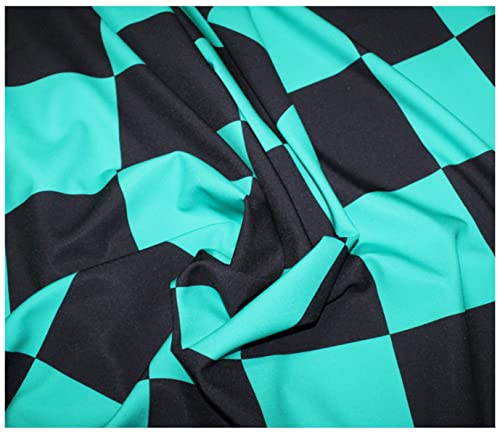 Russo Tessuti Tessuto Quadri Nero Verde Cosplay