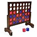 GoSports Giant Dark Wood Stain 4 in a Row Game - 2 Foot Width - Huge 4 Connect Family Fun with Coins, Case and Rules