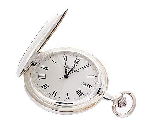 Pierre Laurent Sterling Silver Quartz Pocket Watch #TOP4