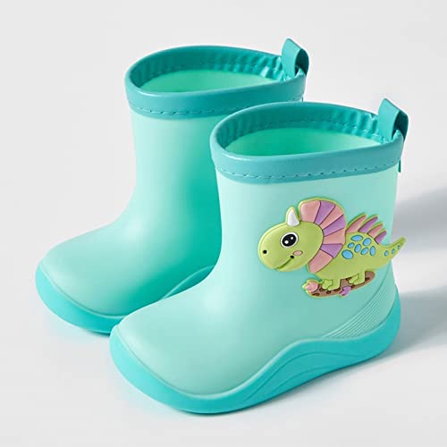 sfdgfhyf Water Proof Rain Shoe for Kid Cute Dinosaurs Cartoon Character Rain Shoes Children's Boys and Girls Water Rain Shoes (D, 7.5 Toddler)2