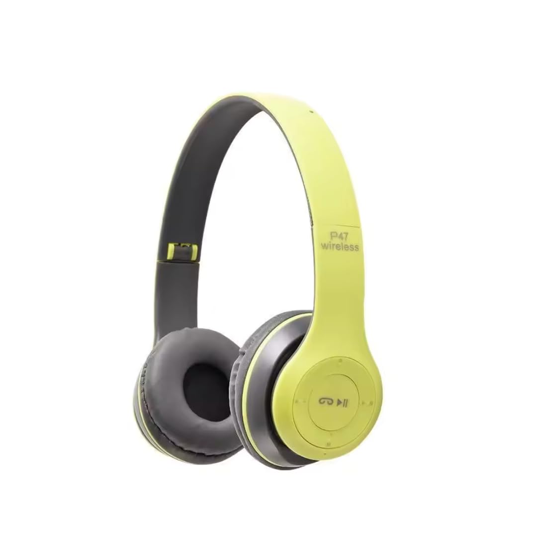 icall P47 Wireless Bluetooth Headphones Over Ear with Mic (Green)