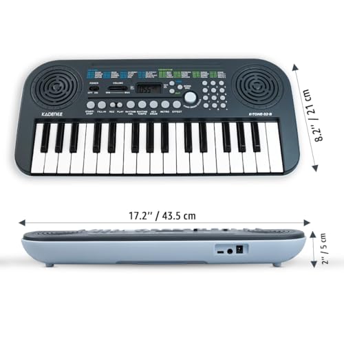 Image of Kadence K-Tone 32B Mini Keyboard for Kids | 32 Accordion Keys | 128 Rhythms & Tones | 30 Demo Songs, 15 Real Voices & 8 Indian Instruments | Dual Speakers with Recording | Without Power Adapter | Blue