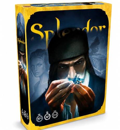 Image of Awestuffs Splendorr Card Board Edition (Eco- Friendly) | Strategy Card Game of Gem Trading & Development | Family & Adult Tabletop Game | 2-4 Players | Ages 10+