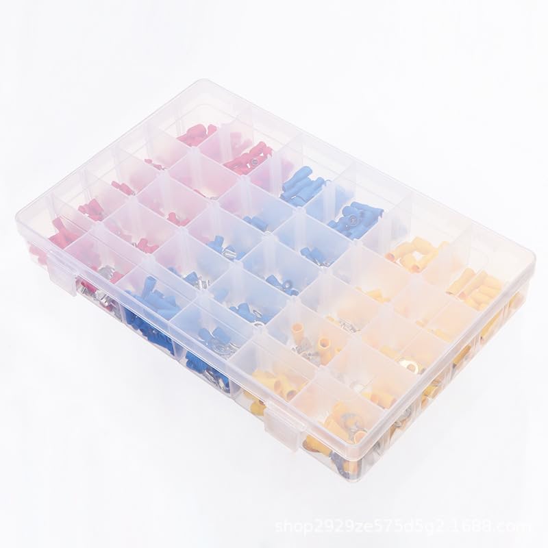 500pcs Crimp Spade Terminal Assorted Kit Electrical Wire Cable Connector Kit Crimp Insulated Ring Fork Spade Butt Set VUQLDHAYZ