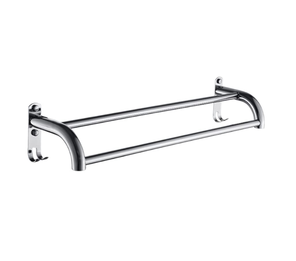 towel rail， Towel Rack Stainless Steel Hardware Pendant Double Pole Shelf Bathroom Accessory Easy To Install