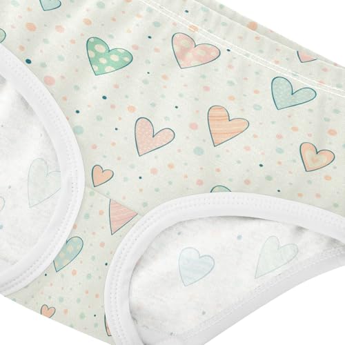 Little Girl Underwear Toddler Panties Kids Undies Heart Print Soft Cotton Briefs 2T-8Y4
