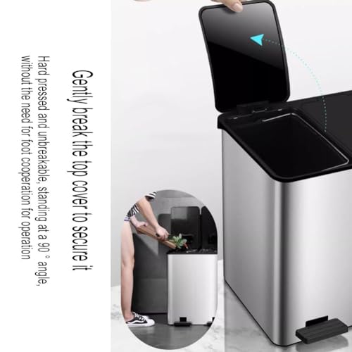 Poubelle en acier inoxydable durable double compartiment - 6