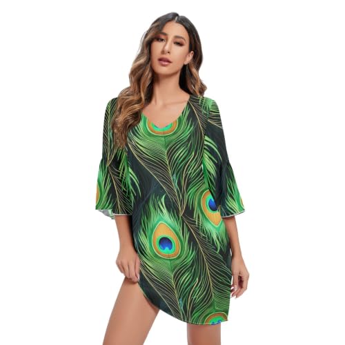 Robe hawaïenne manches 3/4 col en V : le confort fluide contre la chaleur