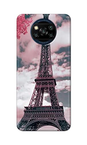 Image of Lovers Famous Place Eiffel Tower in Paris Hard Back Case Cover for Poco X3 Back Cover -(J5) VNS2227