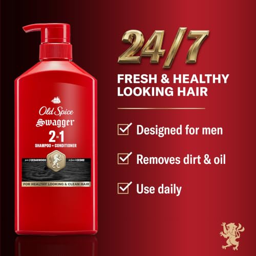 Old Spice Mens 2-in-1 Shampoo and Conditioner, Swagger, Cedarwood Lime Scent, For All Hair Types, Healthier, Fuller, Moisturized Looking Hair, Barbershop Quality, Remove Dirt & Oil, 21.9 fl oz - image 2