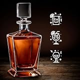 Maverton Karafka do Whisky – 800 ml - Elegancki Prezent dla Mężczyzny - Szkło Premium na Alkohol - Nowoczesny Design - Urodziny, Dzień Ojca, Rocznica