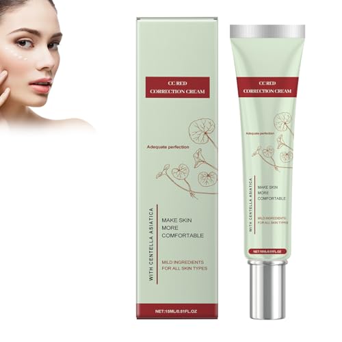 CC Cream Red Correct CC Cream, Crema Facial Tonada Con Centella Asiática, Crema Correctora de Color Crema de Maquillaje Fondation Hidratante, Mejora La Tez y Hidrata