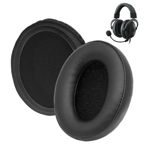 1 Paar Ersatz Ohrpolster für HyperX Cloud Stinger Cloud Flight CloudX Cloud II Cloud III Cloud Alpha Cloud Core Mix Kopfhörer Memory-Schaumstoff und Protein PU Leder Schwarz
