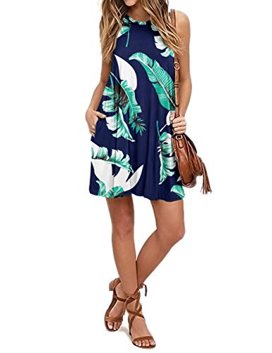 Image of AUSELILY Women's Summer Dress Sleeveless Floral Mini Dresses with Pockets Bohemian Dress 2025 New