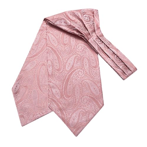 Image of Dubulle Paisley Floral Ascot for Men Self Tie Mens Cravat and Pocket Square Cufflinks Wedding