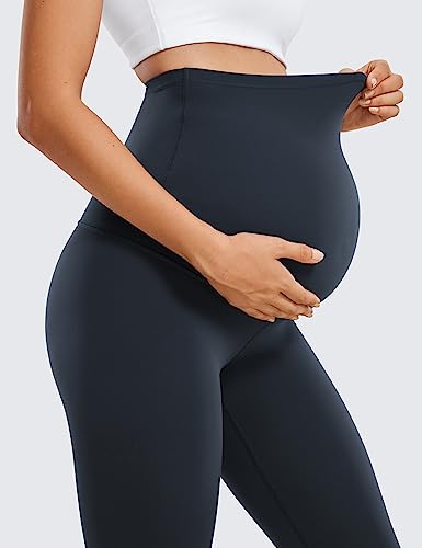 CRZ YOGA Womens Butterluxe Maternity Leggings Over The Belly 25\" - Buttery Soft Workout Activewear Yoga Pregnancy Pants True Navy Small - Thumbnail 5