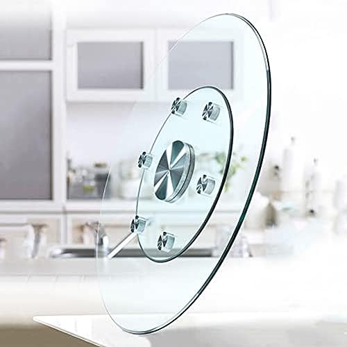 Tocadiscos Lazy Susan de vidrio templado a prueba de explosiones, mesa redonda de comedor de 90 cm, bandeja giratoria para uso doméstico, ideal para fiestas y reuniones familiares
