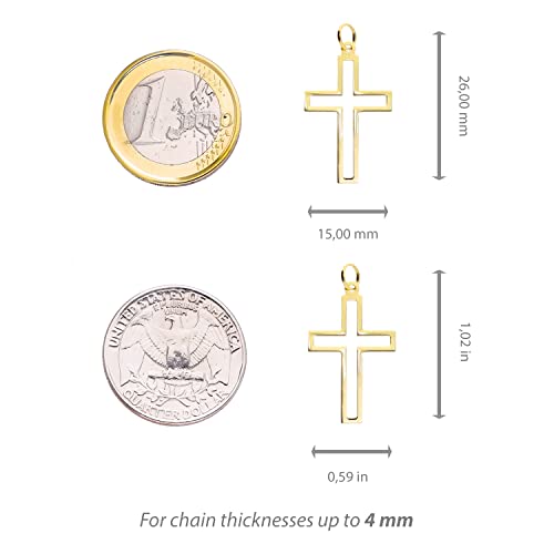 Cruz de Oro Amarillo 14 Quilates Colgante Unisex