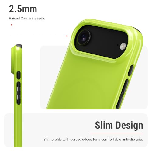Image of DailyObjects Enamel Bumper MagSafe Case for iPhone Air Compatible with Mag-Safe Wireless Charging | Lime Hybrid Magnetic Back Cover