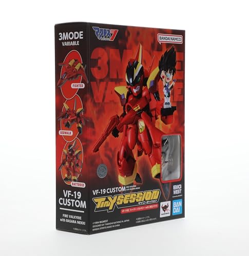 TAMASHII NATIONS - Macross 7 - VF-19 Custom Fire Valkyrie with Basara Nekki, Bandai Spirits Tiny Session Figure - Image 3