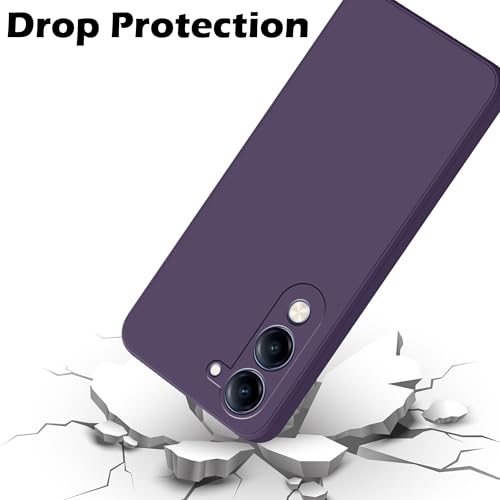 Image of amazon basics Back Cover for Vivo T4 Lite /iQOO Z10 Lite 5G | Ultra Slim Soft Rubberised Case | Matte Silicone Flexible Mobile Case | Camera Protection - Purple