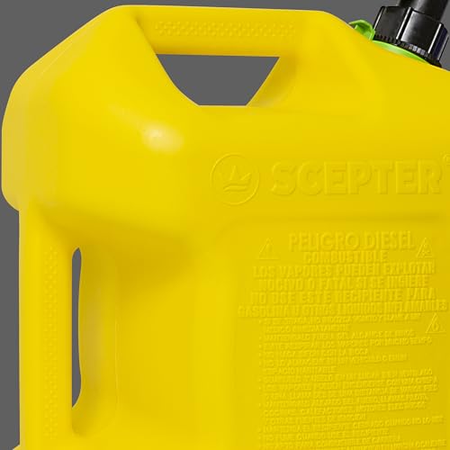 Image of Scepter FSCD552 Fuel Container with Spill Proof Spout, Yellow Diesel Can, 5 Gallon