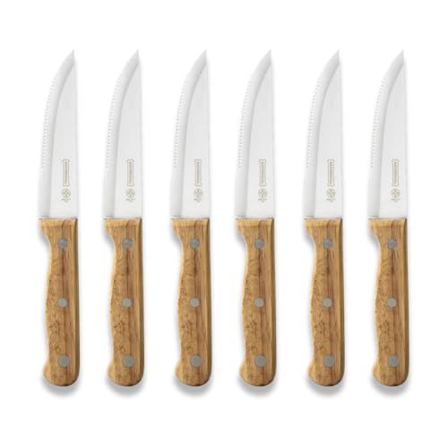Mundial 5 inch Steak Knife Set of 6 pieces with Wood Handle