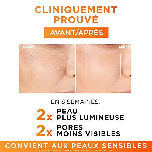 L’Oréal Paris – Sérum 12% Vitamine C Pure + Acide Salicylique + Vitamine E – Antioxydant & Anti-Âge – Teint irrégulier, Pores et Ridules – Flacon Anti-UV – Revitalift Clinical – 30 ml (Lot de 2)