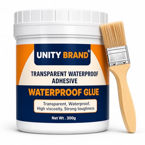 Image of UB Unity Brand Transparent Waterproof Glue for Leakage, Epoxy Resin for Flooring, Crack Seal Agent Waterproofing for Roof Leakage Solution Indoor Outdoor Waterproof Adhesive Sealan (300 GM Glue.)