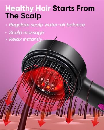 Image of BINSBARRY Premium Head Scalp Electric Massager Comb | Scalp Massaging Brush with 3 In 1 Hair Oil Applicator | IPX7 Water Resistant,Portable Deep Massager For Hair & Head Relaxation at Home | Shiatsu Massage for Hair Growth /Stress Relax (Multicolor)