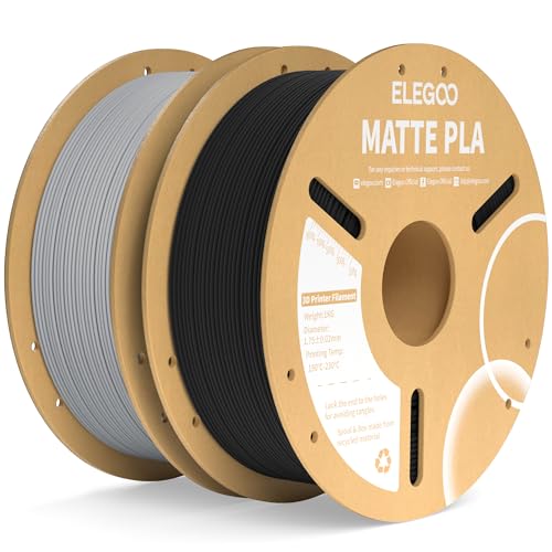 ELEGOO Matte PLA 3D Printer Filament Black & Slate Gray 2KG 1.75mm
