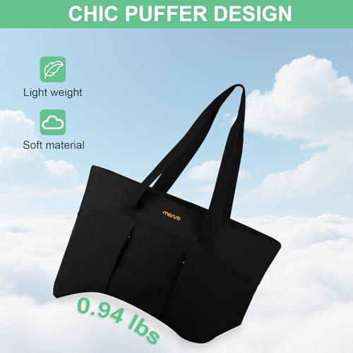 MOSISO Canvas Beach Tote Bags, Large Capacity Canvas Laptop Tote Bag, Carrying Large Beach Pool Bag Laptop Compartment & Back Belt for Travel, Work, Teacher, Gym, Nursing, College, Black3