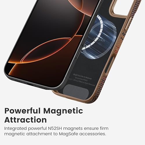 pitaka for iPhone 16 Pro Max Case Compatible with MagSafe, Shockproof Case iPhone 16 Pro Max, 1500D Aramid Fiber and TPU Combined [Military Grade Protective Case-Sunset] | Shockproof Case, 1500D Aramid Fiber, TPU Combined