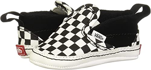Vans, Infant Slip-On V Crib Sneakers (2, Black/True White Checkerboard) #TOP1