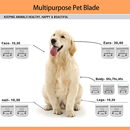BESTBOMG Ersatzklingen für Haarschneidemaschinen zur Fellpflege bei Hunden kompatibel mit Oster Tierhaarschneidemaschine kompatibel mit Wahl und Andis hundeschermaschine (7FC 3.2mm)