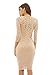 AX Paris Women's Crochet Bodycon Midi Dress(Nude, Size:10)