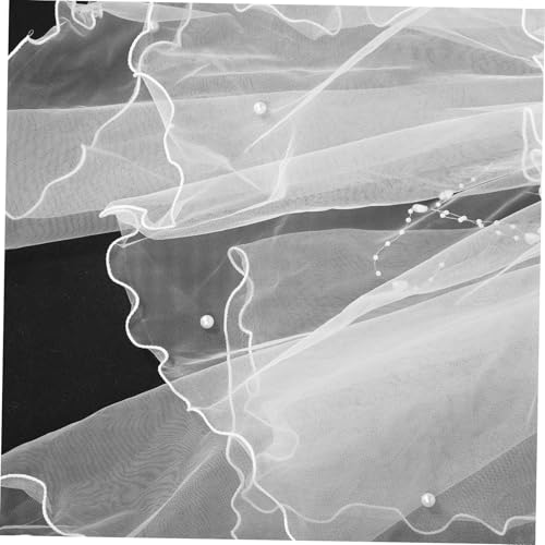 FRCOLOR First Communion Veil with Bow Elegant White Ceremony Headpiece for Religious Events Baptisms and Church Ceremonies Secure Clip Design for Accessories3