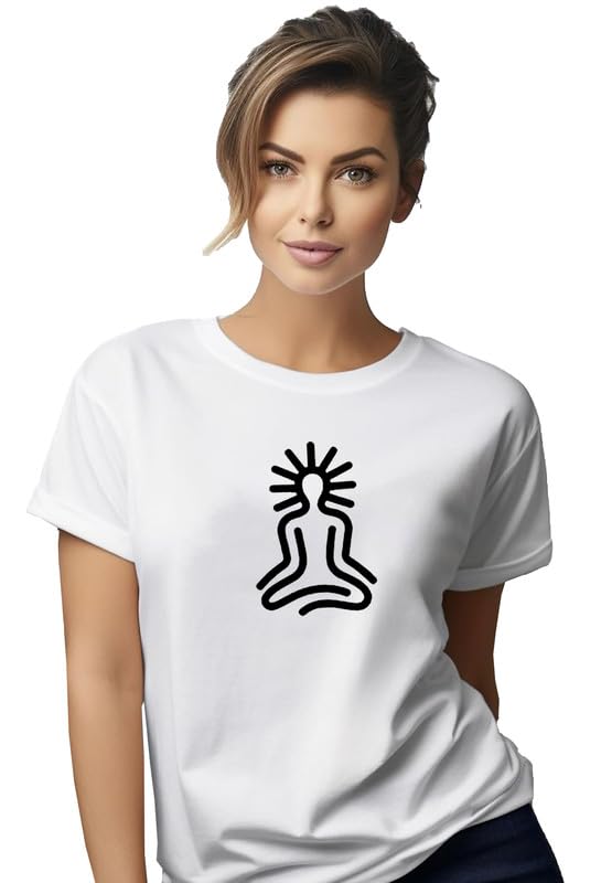 EPIKO Oversized Fit Yoga Tshirt for Women | Womens Minimal Logo Print Yoga T-Shirt 1